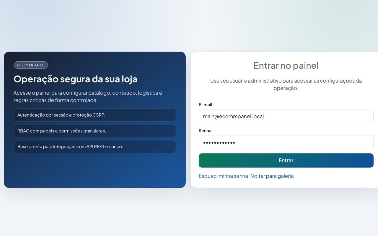 Preview do produto EcommPanel da Artmeta